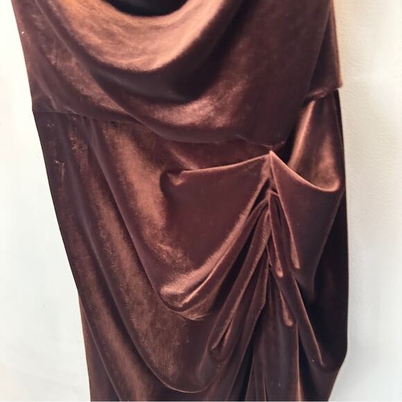 Amanda Uprichard Jasalina Mini Dress in Cocoa Brown Velvet Small - Picture 4 of 8